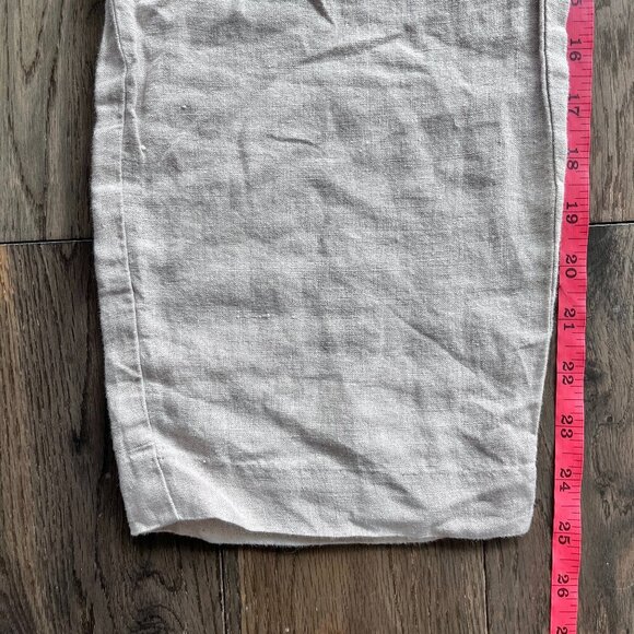 DKNY 100% Linen Pull-On Pants Beige Size 6 Lightweight Resort Casual - Picture 6 of 6